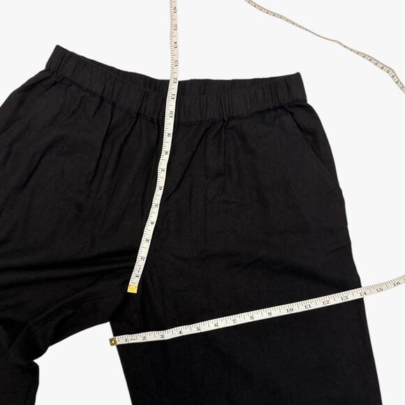 Caslon Women's Linen Blend Wide Leg Pant Trousers in Black Sz S Glam Lightweight - Picture 4 of 7